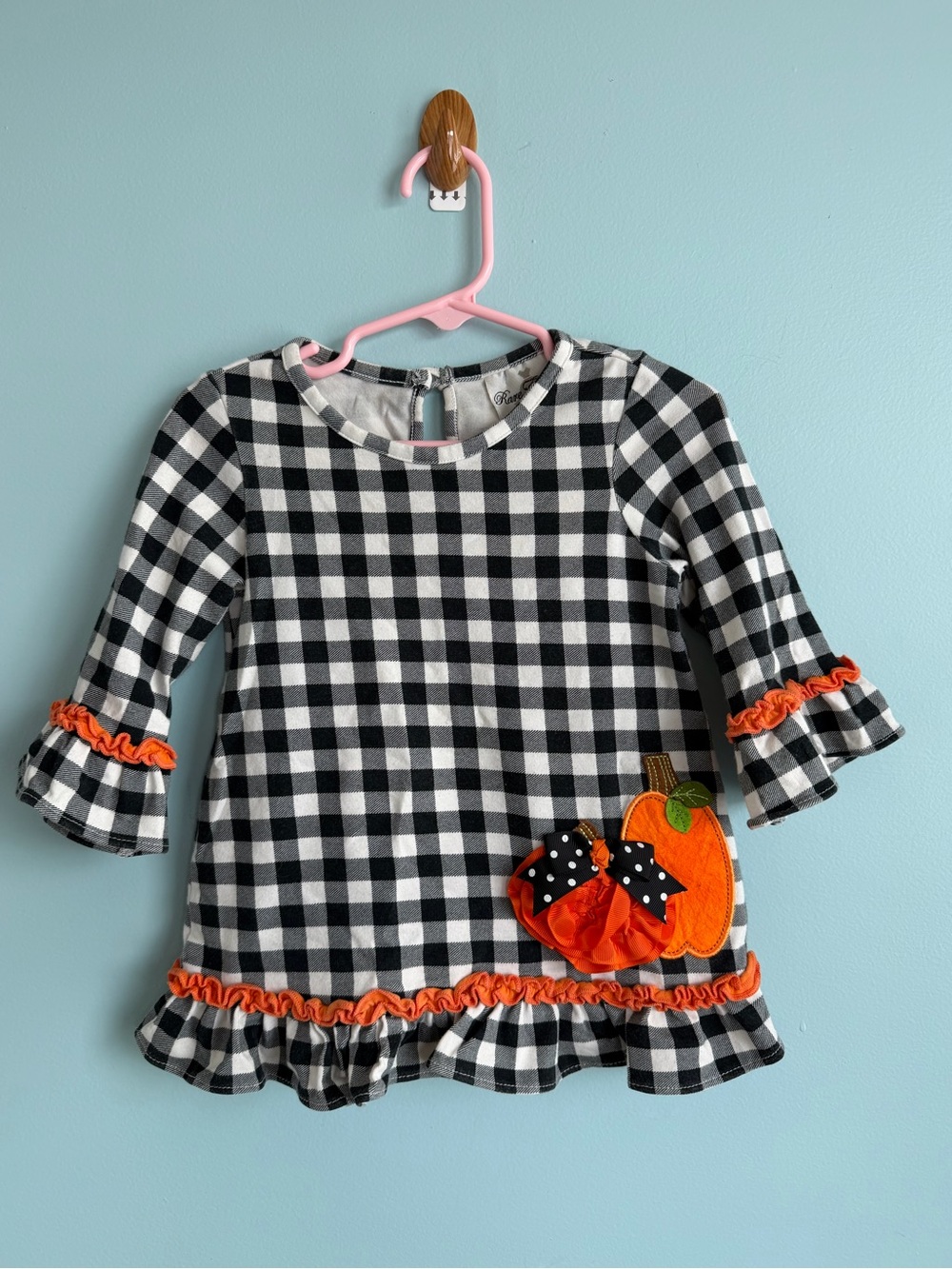 Rare Editions 18M Pumpkin Plaid Ruffle Dress 🎃